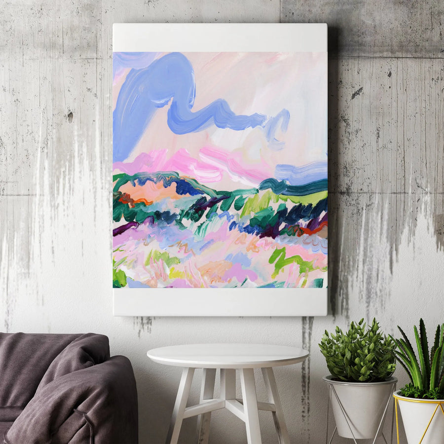 Abstract Landscape Canvas Print | Modern Painterly Wall Art with Vibrant Brushstrokes | Premium 1.25" Thick Gallery Wrap | Contemporary Home Decor Gift