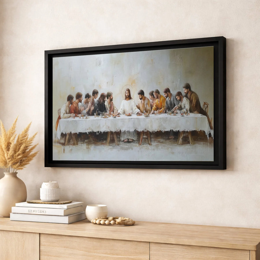 The Last Supper Canvas Wall Art | Modern Jesus & Apostles Fine Art Print | Gallery-Quality 1.25" Profile | Religious Home Decor Gift