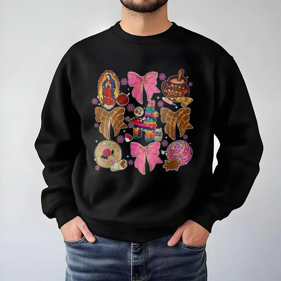 Mexican Christmas Sweatshirt | Coquette Aesthetic Pinata Design | Premium Cotton Blend | Festive Holiday Gift for Women