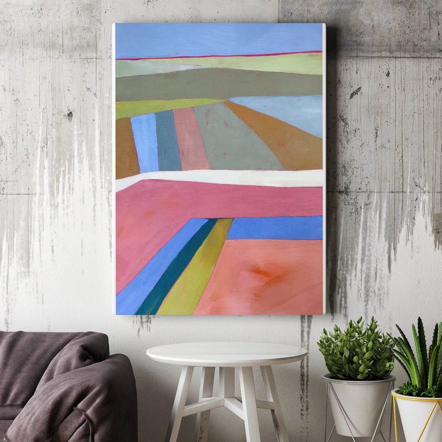 Abstract Landscape Canvas Wall Art | Colorful Modern Landscape Painting | Premium Thick Gallery Wrap Canvas | Modern Home Decor Gift