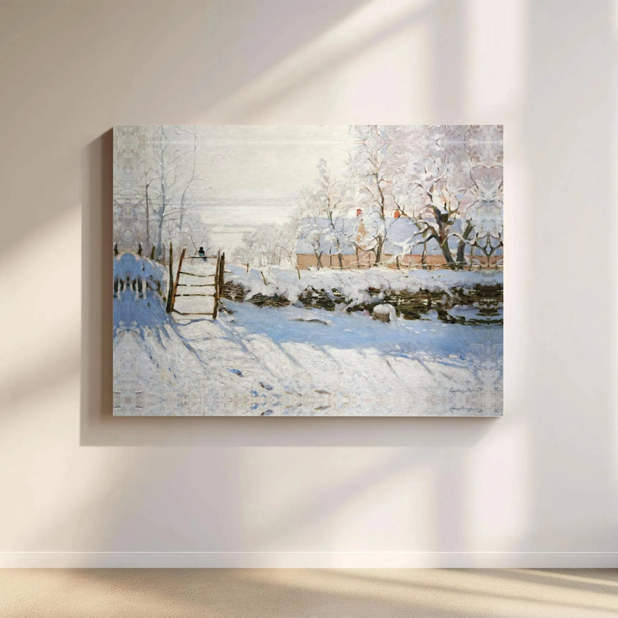 The Magpie by Claude Monet Canvas Print | Impressionist Winter Landscape | 1.25" Premium Gallery Wrap | Fine Art Gift for Home Decor