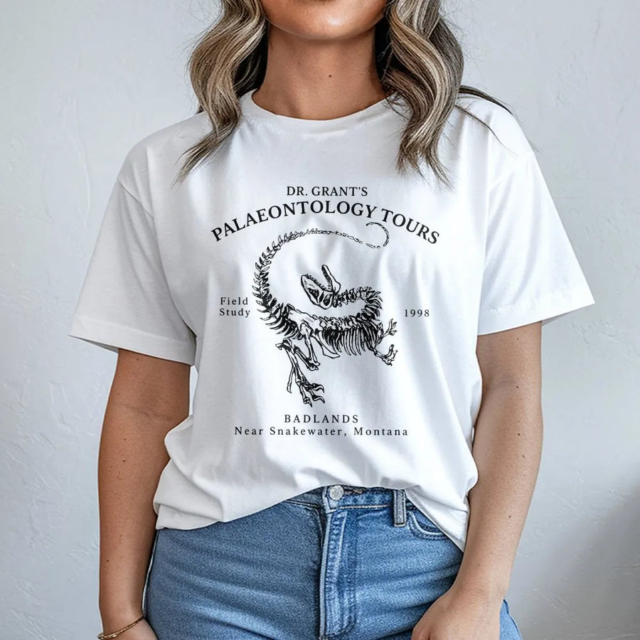 Palaeontology Tours T-Shirt | Retro Dinosaur Fossil Graphic | Premium Cotton Unisex Tee | Gift for Paleontologist & Science Enthusiast