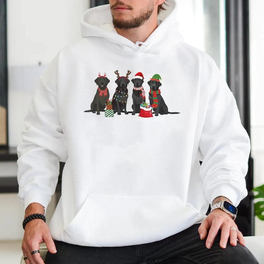 Black Labrador Christmas Hoodie | Festive Holiday Dog Graphic | Premium Cotton Blend | Gift For Dog Lovers & Pet Owners