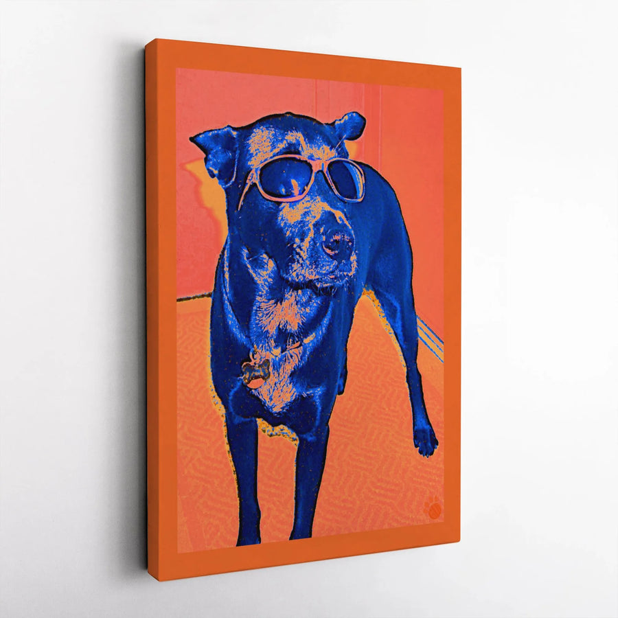 Cool Dog Wall Art | Pop Art Sunglasses Portrait | Premium Gallery-Wrapped Canvas | Vibrant Home Decor Gift for Dog Lovers