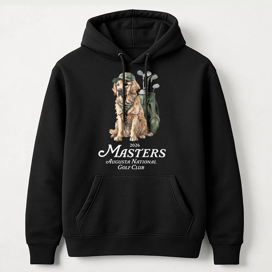 Golfer Golden Retriever Hoodie | Vintage Dog Golf Graphic | Premium Cotton Blend | Funny Golf Gift for Dog Lovers