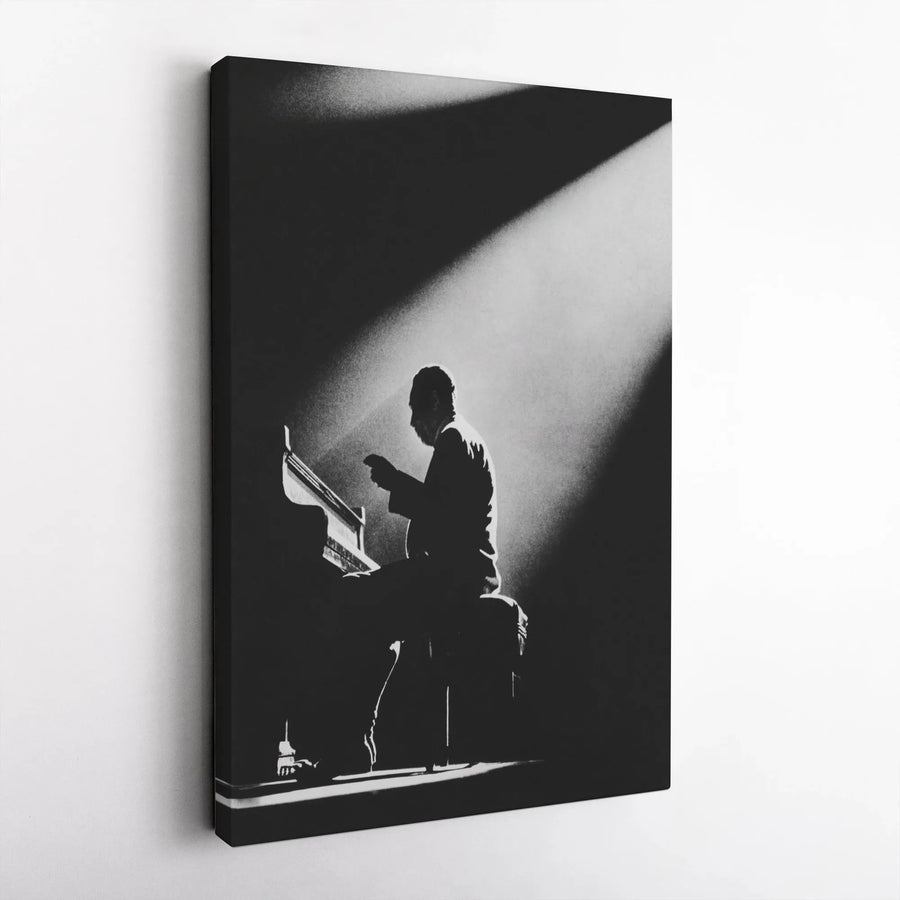 Jazz Pianist Wall Art | Black and White Music Photography | Premium 1.25-inch Canvas Print | Modern Home Decor for Musicians