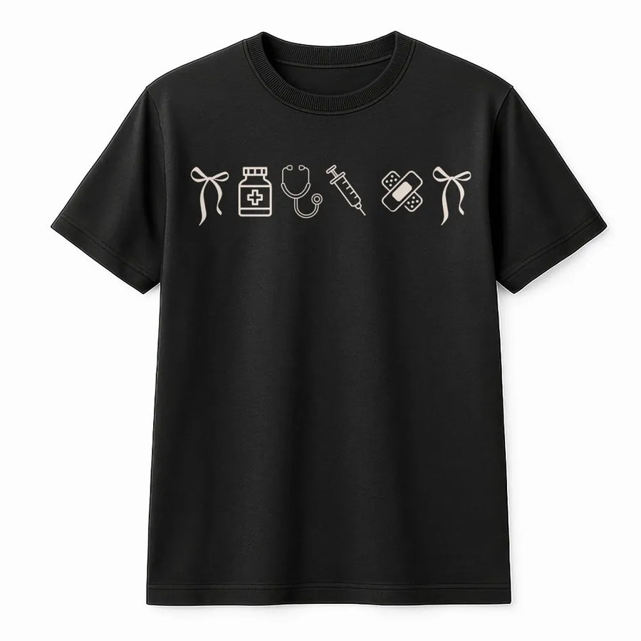 Nurse Icon T-Shirt | Minimalist Medical Graphic Tee | Premium Cotton Soft Crewneck | RN Appreciation Graduation Gift for Hospital Staff