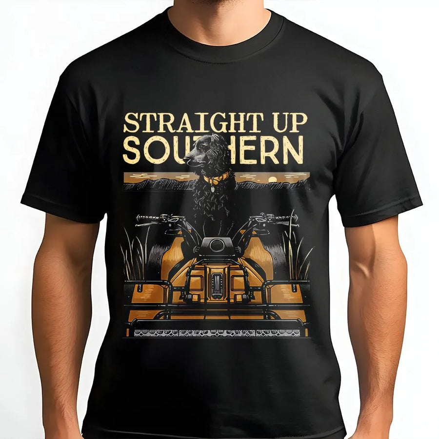 Boykin Spaniel T-Shirt | Straight Up Southern ATV Graphic | Premium Cotton Unisex Tee | Gift for Dog Lovers and Outdoorsmen