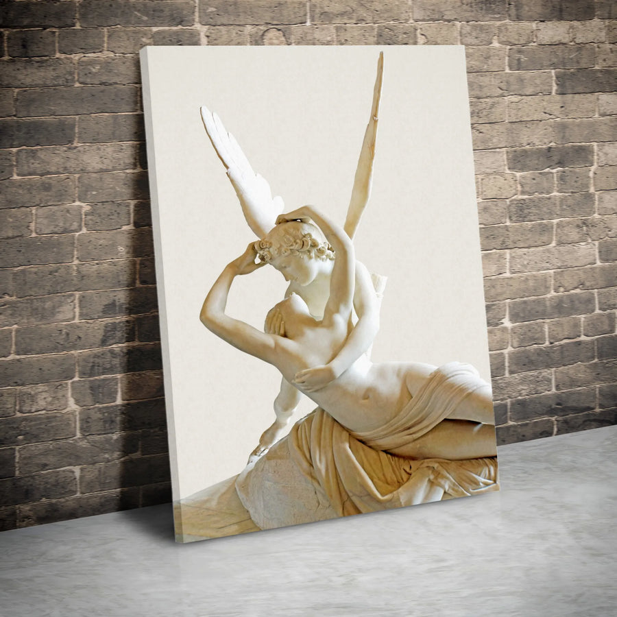 Psyche Revived by Cupid's Kiss Canvas Print | Antonio Canova Sculpture Wall Art | Premium Gallery-Wrapped Decor | Classic Romantic Art Gift