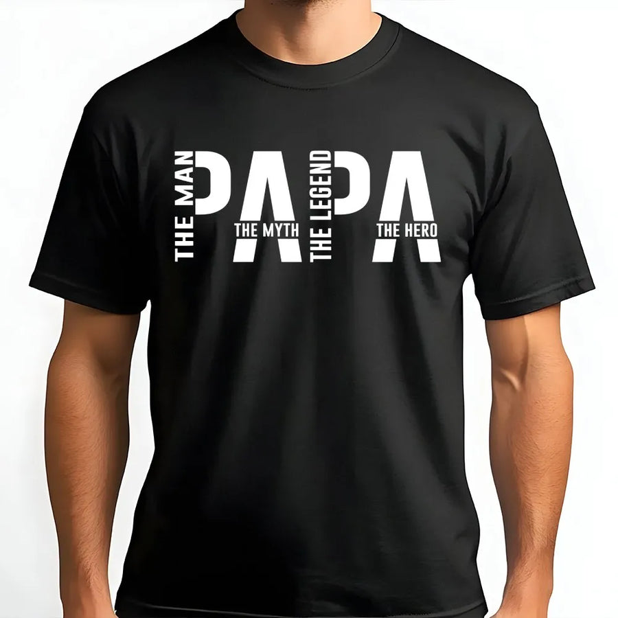 Papa The Man Myth Legend T-Shirt | Funny Graphic Hero Tee for Dad | Premium Soft Cotton | Father's Day Gift for Grandpa