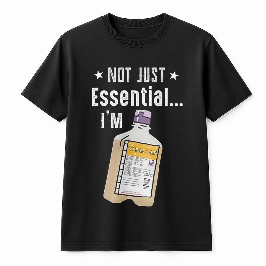 Vital AF T-Shirt | Funny Tube Feeding Enteral Nutrition Design | Premium Soft Cotton Tee | Nurse Dietician Medical Staff Gift