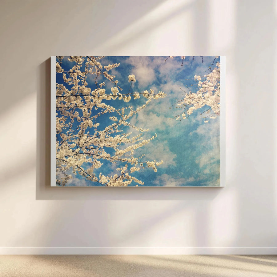 Cherry Blossom Canvas Wall Art | Vintage Cherry Tree Branches Print | Premium Gallery Wrap Canvas | Calming Bedroom Decor Gift