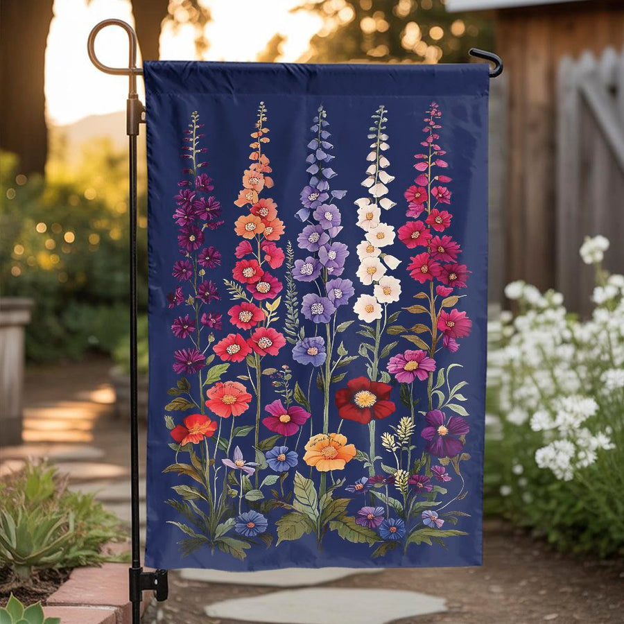 Floral Garden Flag | Vibrant Botanical Wildflower Print | Premium Weather-Resistant Polyester | Outdoor Yard Decor for Home and Garden