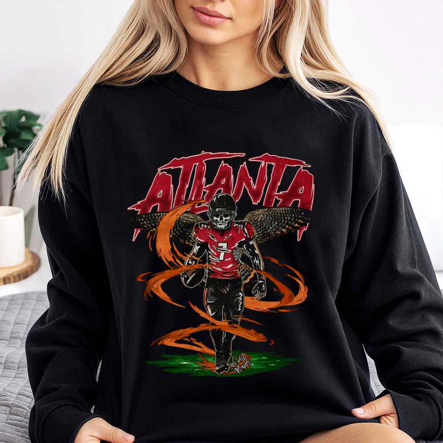 Atlanta Skeleton Football Player With Falcon Wings Sweatshirt