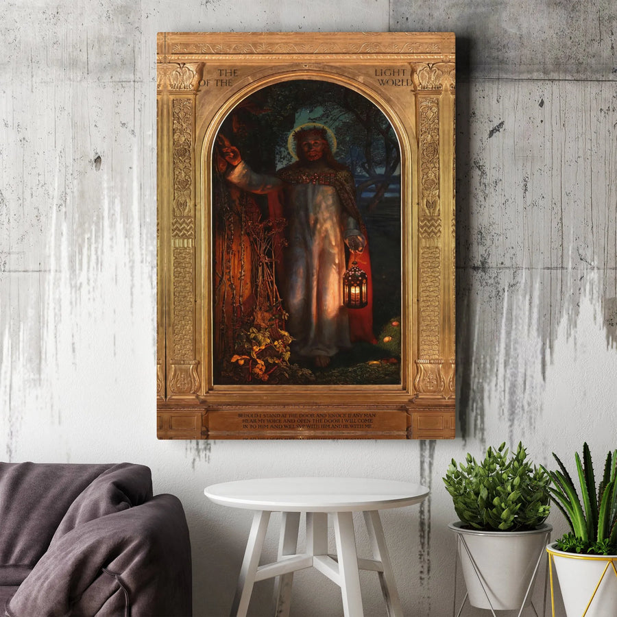 Light of the World Canvas Print | Jesus Knocking at the Door Art | Premium Gallery Wrap | Christian Home Decor Gift