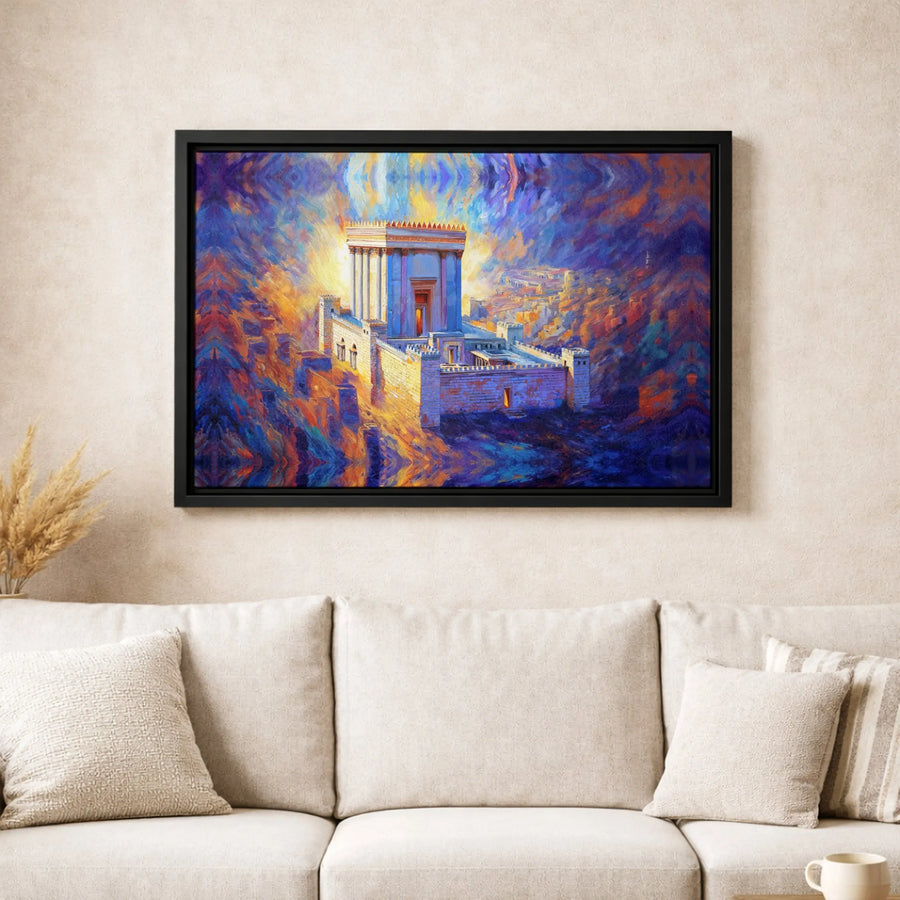Second Temple Of Jerusalem Canvas Art | Impressionist Holy Land Wall Decor | Gallery Quality Print | Religious History Gift For Home Or Office