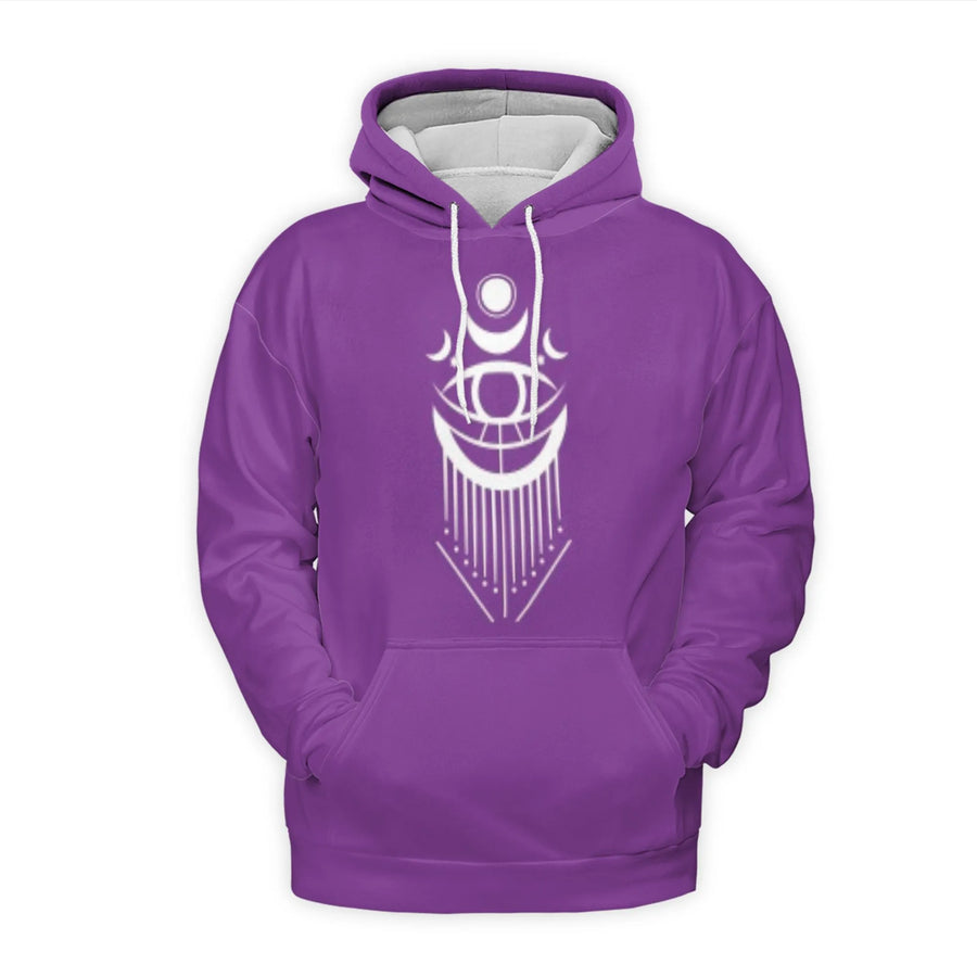 Wiccan Triple Moon Hoodie | All-Seeing Eye Pagan Goddess Graphic | Premium Soft Brushed Fleece | Unisex Spiritual Gift for Occult Lovers