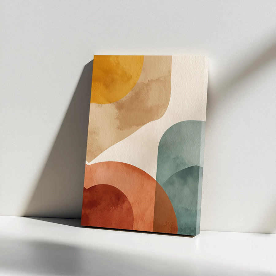 Abstract Canvas Wall Art | Boho Organic Shapes & Earthy Tones | Premium Gallery Wrapped Canvas | Modern Living Room Decor Gift