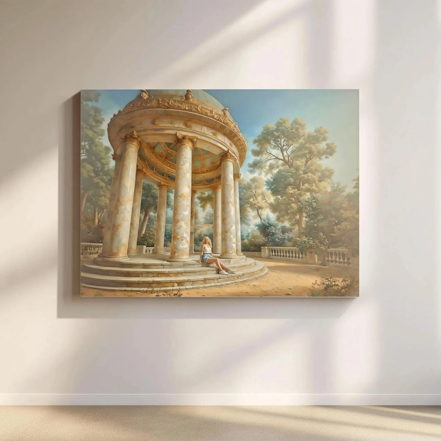 Classical Garden Temple Canvas Print | Elegant Architectural Rotunda Art | Gallery Quality Fade-Resistant Decor | Timeless Landscape Gift
