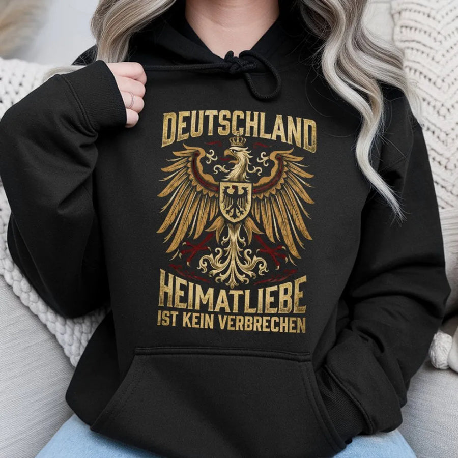 German Eagle Hoodie | Vintage Deutschland Adler Graphic | Premium Cotton Shirt | Patriotic Heimatliebe Gift for Germans