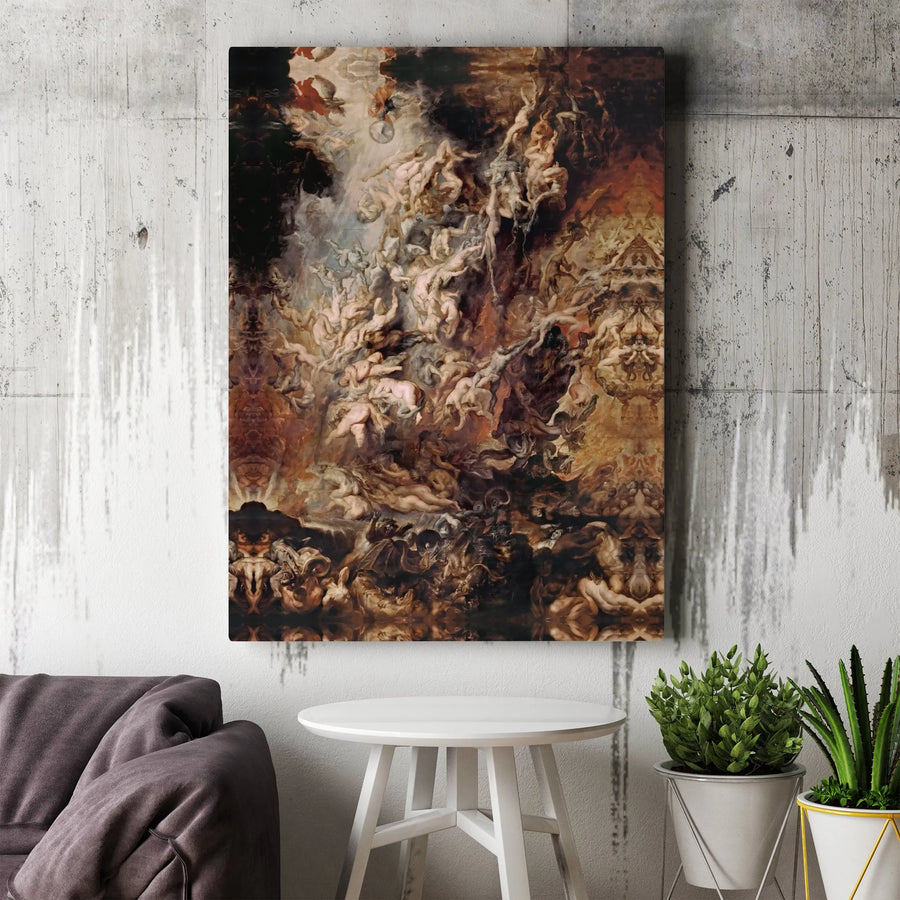 Rubens Fall of the Damned Canvas Print | Dark Academia Baroque Wall Art | Premium Gallery Wrapped Canvas | Collector's Fine Art Gift for History Lover