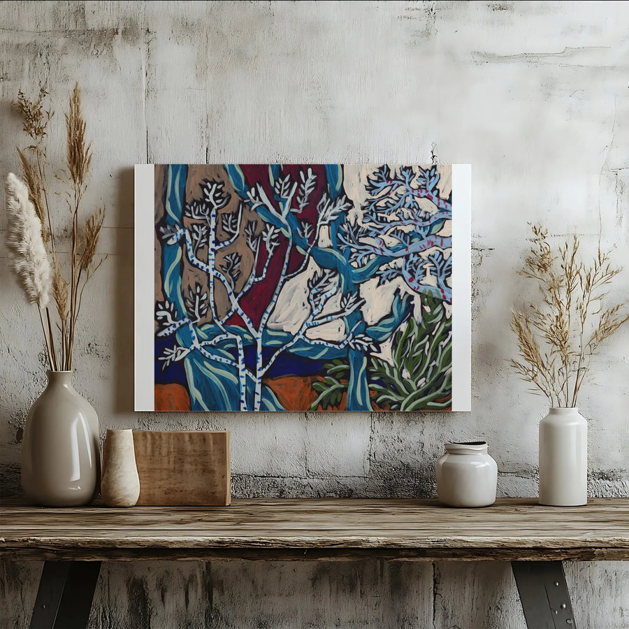 Birch Tree Canvas Wall Art | Abstract Forest Painting Print | Premium Gallery-Wrapped Canvas | Modern Living Room Decor Gift