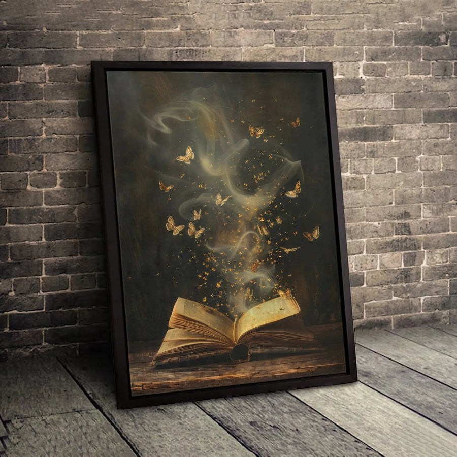 Magical Butterfly Open Book Canvas | Enchanted Library Wall Art | Premium Fade-Resistant Print | Whimsical Home Decor Gift