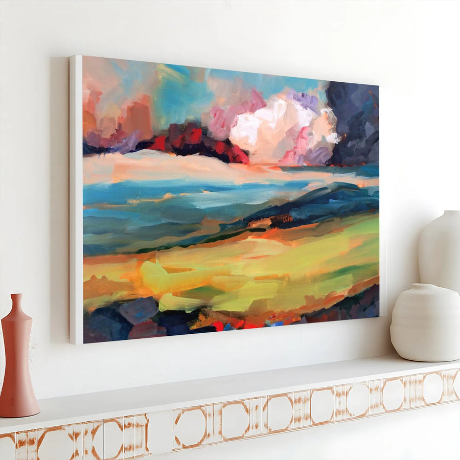 Abstract Landscape Canvas Wall Art | Colorful Painterly Scenery Print | Thick Gallery Wrap Canvas | Modern Home Decor Gift