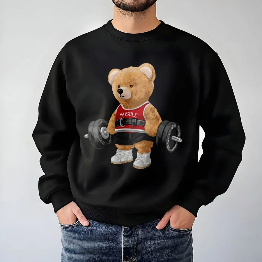 Weightlifting Bear Gym Shirt | Funny Teddy Bear Workout Graphic Tee | Soft Cotton Fitness Apparel | Gift for Powerlifter and Bodybuilder