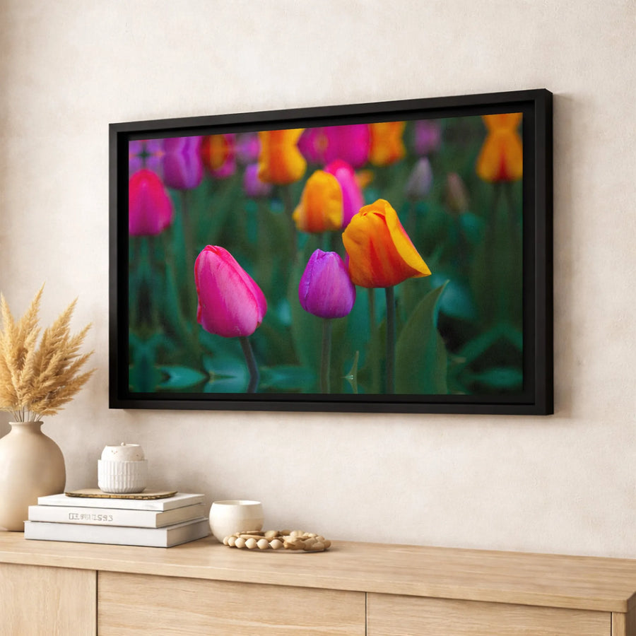 Tulip Flower Canvas Print | Vibrant Floral Nature Wall Art | Gallery-Quality Fade-Resistant | Botanical Decor For Living Room Home