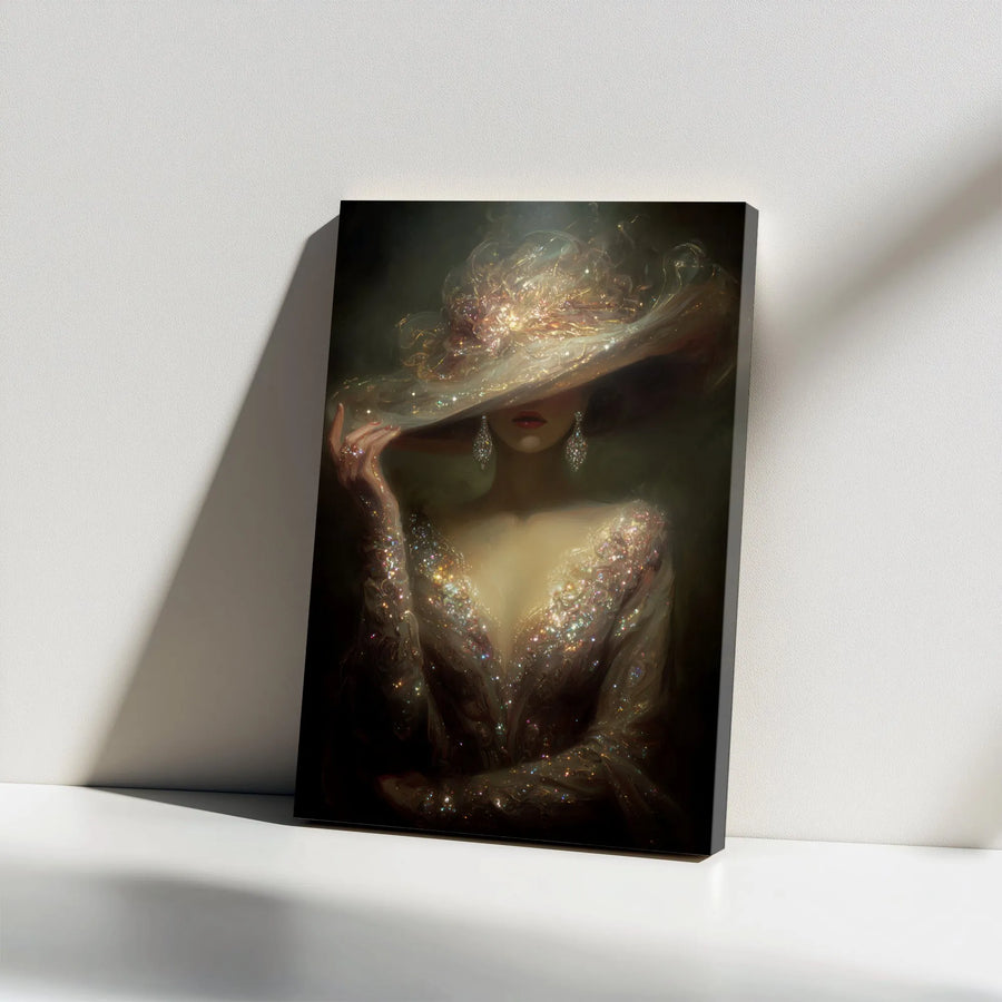 Elegant Woman Canvas Art | Sparkling Glamour Portrait | 1.25 Inch Gallery Wrap | Luxury Home Decor Gift