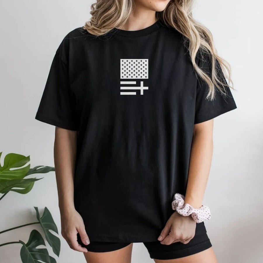 Minimalist American Flag T-Shirt | Modern Abstract USA Graphic Sweatshirt | Premium Cotton Blend | Unisex Patriotic Gift