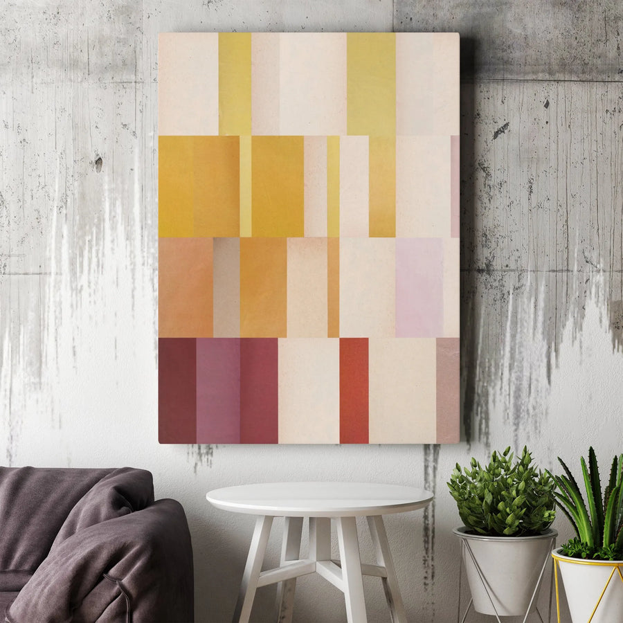 Abstract Geometric Canvas Print | Mid-Century Modern Color Block Design | Thick Gallery Wrap Canvas | Premium Home & Office Decor