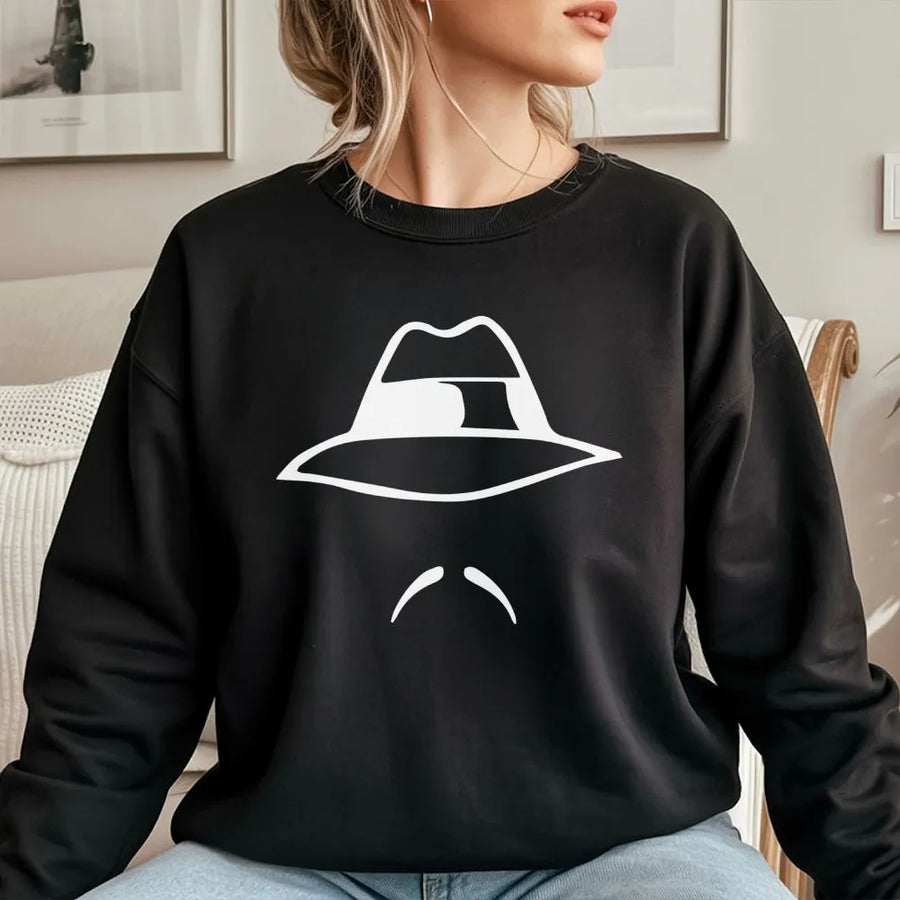 Lowrider Fedora Sweatshirt | Cholo Style Graphic Print | Premium Cotton Blend | Unisex Streetwear Gift For Him And Her