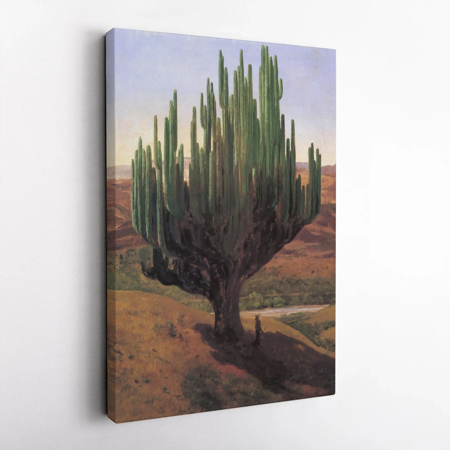 The Giant Cactus Landscape Canvas | Jose Maria Velasco Desert Wall Art | Premium Gallery Wrapped Print | Southwestern Home Decor Gift