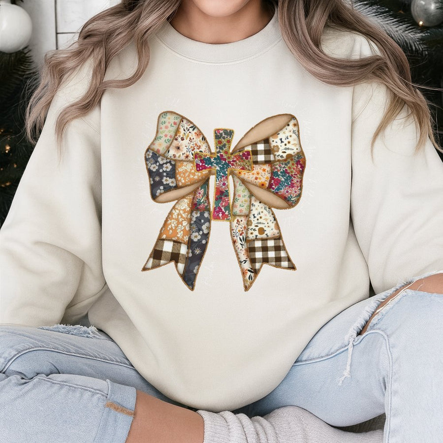 God Is Within Her Sweatshirt | Psalm 46:5 Coquette Floral Cross | Premium Cotton Blend | Christian Faith Gift for Women