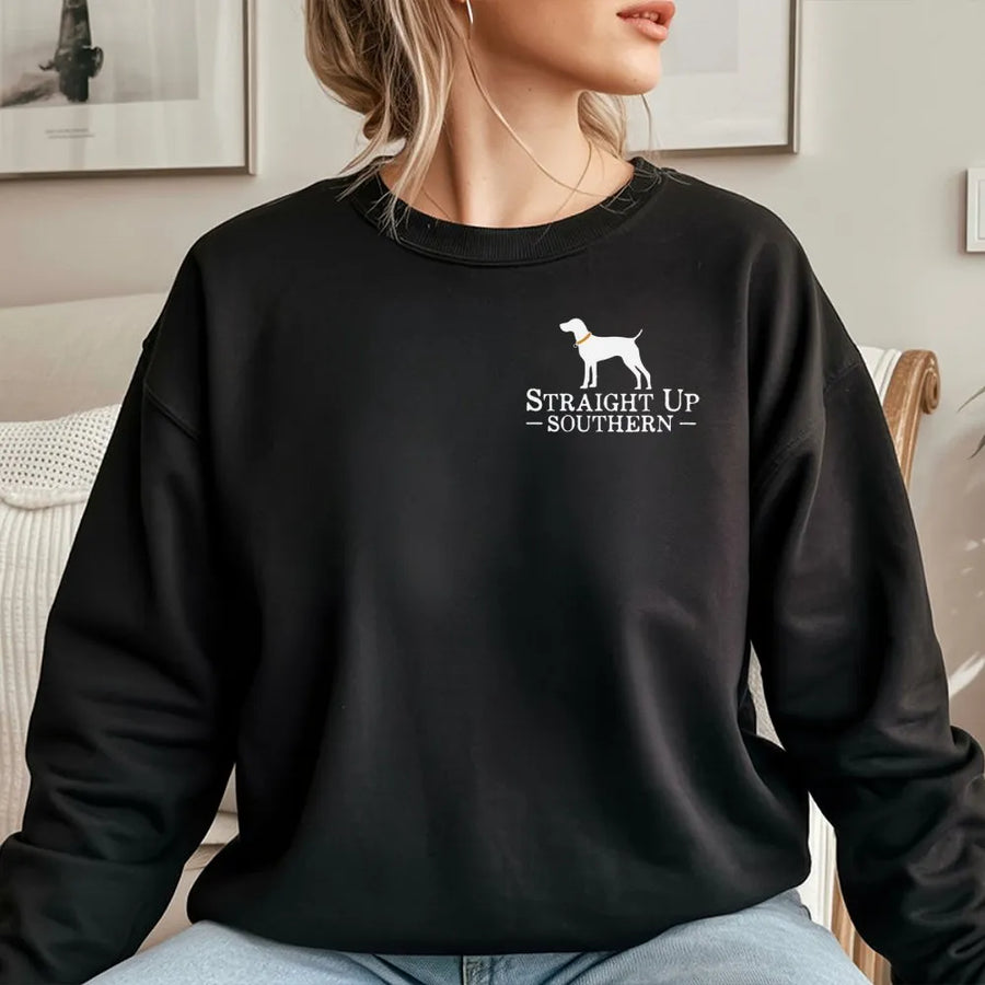 Black Lab Sweatshirt | Straight Up Southern Dog Design | Premium Cotton Blend | Unisex Gift for Dog Lovers and Hunters