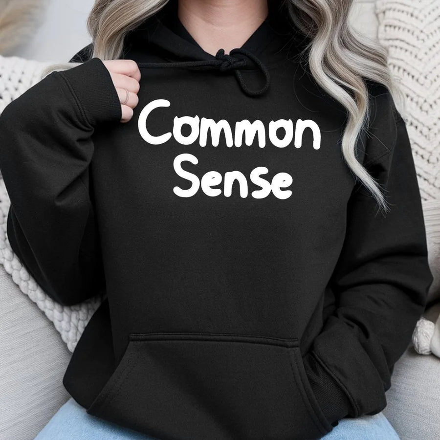 Common Sense Hoodie | Sarcastic Funny Slogan Pullover | Premium Cotton Blend | Gift For Friends & Family
