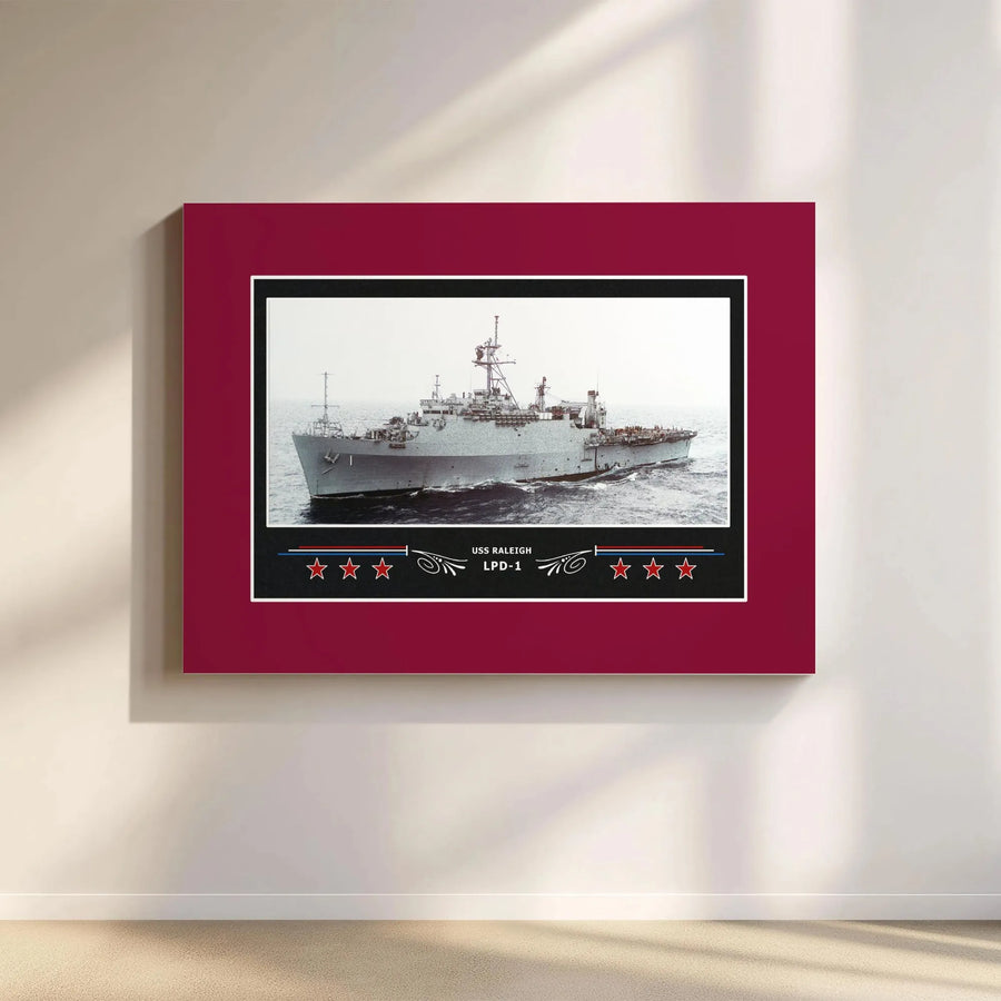 USS Raleigh LPD-1 Ship Canvas Print | US Navy Amphibious Transport Dock | Gallery Wrap Wall Art | Military History Collector's Gift