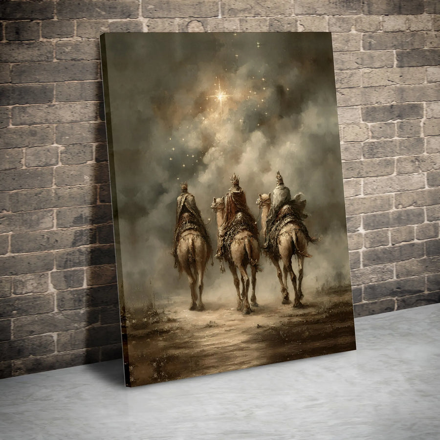 Three Wise Men Canvas Art | Star Of Bethlehem Nativity Scene | Gallery Quality Print | Religious Christian Home Decor Gift