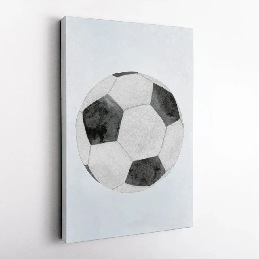 Soccer Ball Wall Art | Watercolor Minimalist Sports Print | Premium Gallery Wrapped Canvas | Gift for Soccer Player or Coach