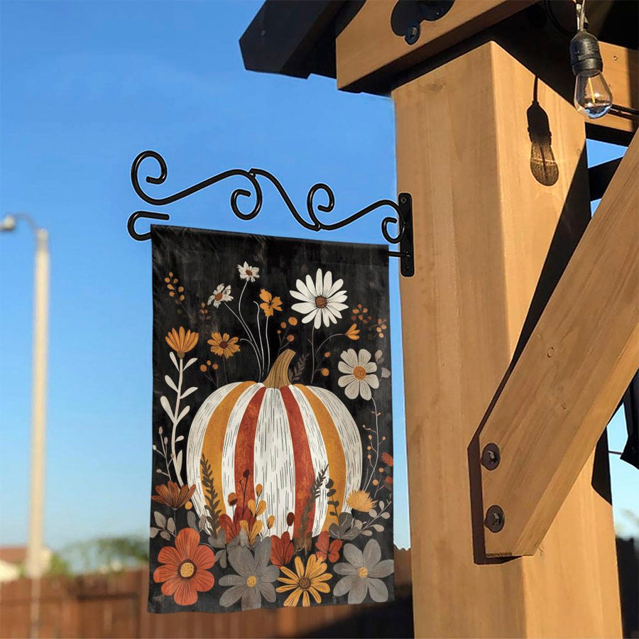 Boho Pumpkin Garden Flag | Autumn Floral Yard Decor | Weather-Resistant Polyester | Fall Seasonal Home Outdoor Gift