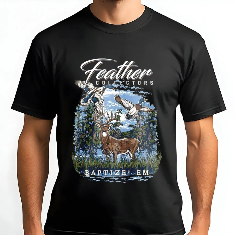 Hunting T-Shirt | Southern Swamp Whitetail Deer and Duck Design | 100% Cotton Premium Apparel | Gift for Outdoorsman and Hunter