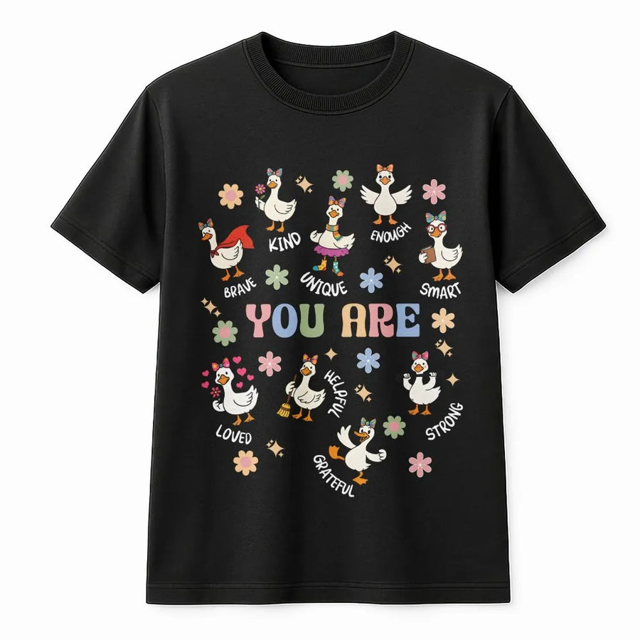 Teacher Affirmation T-Shirt | Cute Silly Goose Graphic Pullover | Premium Cotton Blend | Back to School Gift for SEL Educator