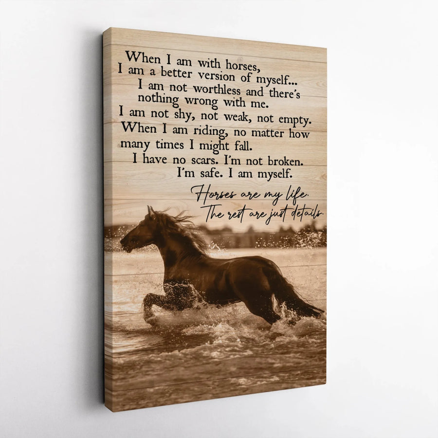 Horse Lover Canvas Wall Art | Inspirational Equine Quote Print | Premium 1.25-Inch Gallery Wrap | Thoughtful Gift for Horse Owners