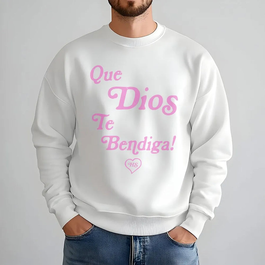 Dios Te Bendiga Sweatshirt | Spanish Faith Blessing Design | Premium Cotton Blend | Christian Gift for Women & Men