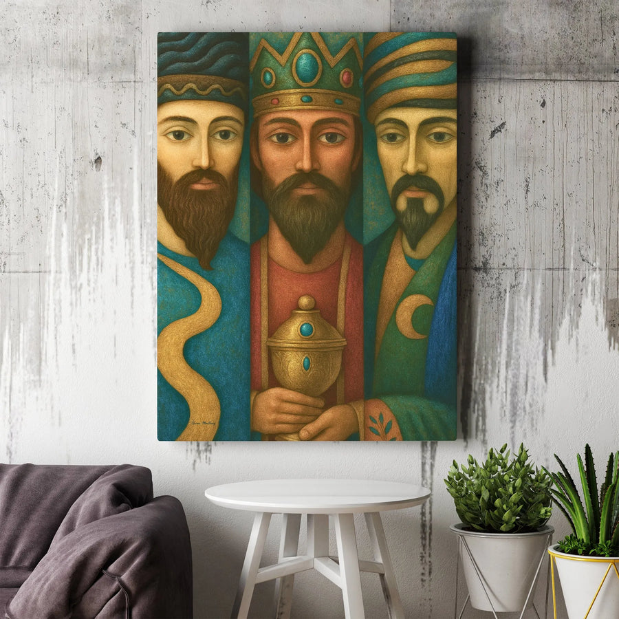Three Wise Men Canvas Print | Religious Biblical Magi Wall Art | Premium 1.25-Inch Gallery Wrap | Christian Home Decor Gift for Christmas