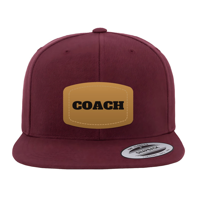 Flat brim - His Name on a Flat Brim — Custom Engraved Leather Patch Cap
