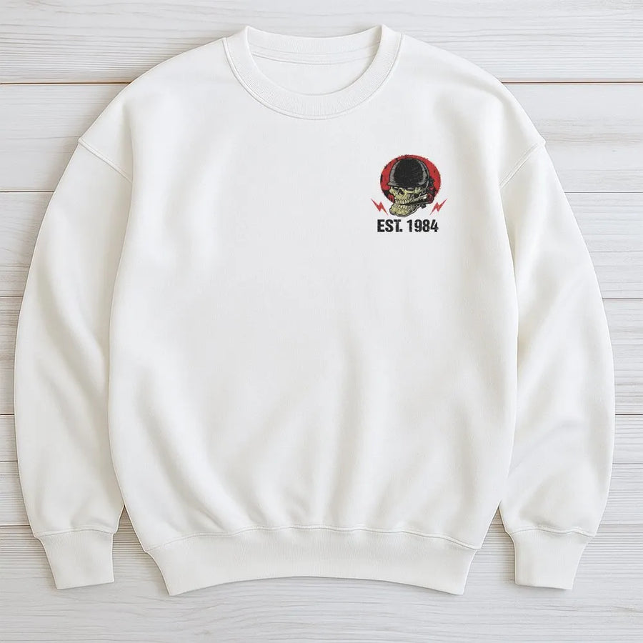 Sweat-shirt vintage 1984 tête de mort | Sweat-shirt à enfiler motif graphique rétro | Mélange de coton premium | Cadeau de 40e anniversaire pour homme