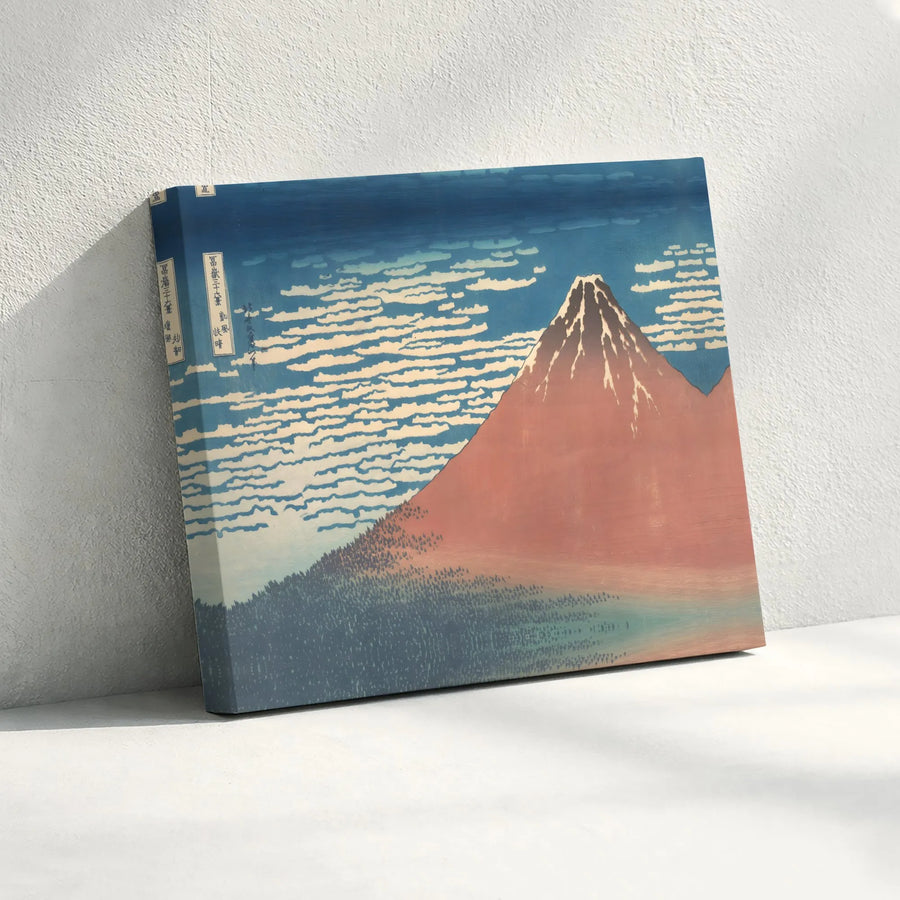 Hokusai Red Fuji Canvas Wall Art | Vintage Japanese Ukiyo-e Print | Gallery Wrapped Premium Canvas | Collector's Gift for Asian Home Decor